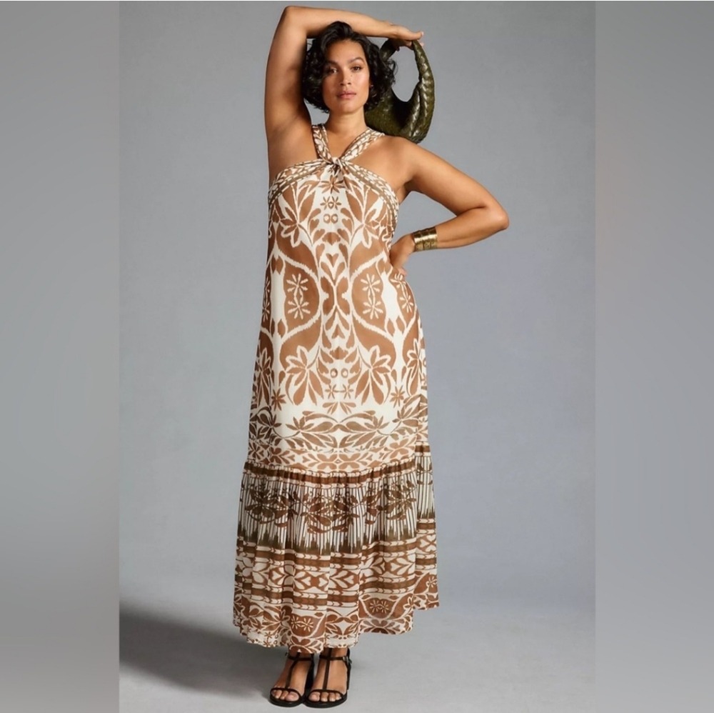 New Anthropologie Vineet Bahl Printed‎ Halter Dress XS